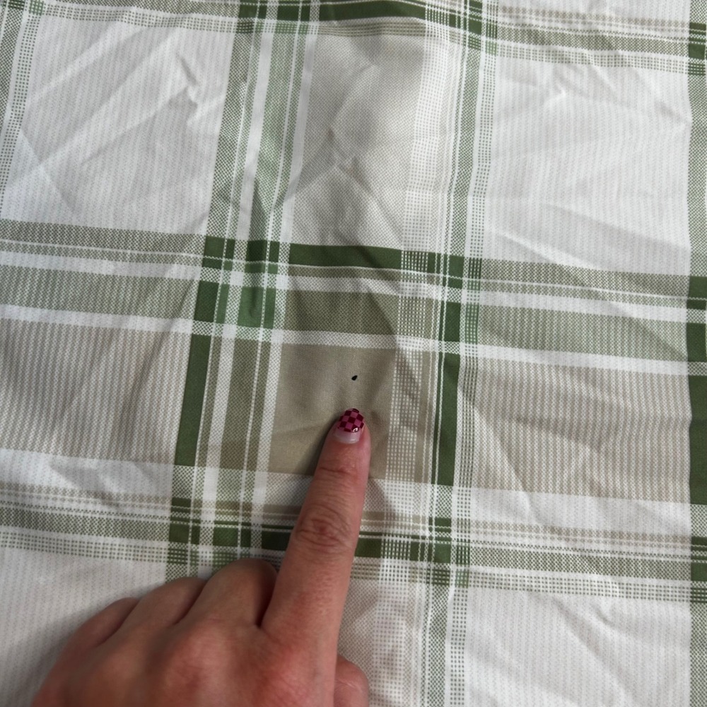 Eddie Bauer Men's 2XL Shirt Short Sleeve Button Down Plaid Green Khaki Sage - Picture 6 of 8